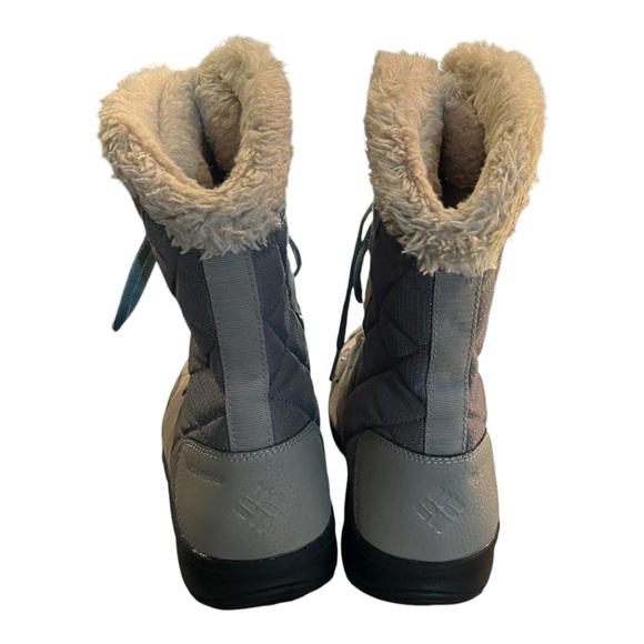 Columbia Women’s Winter Boots Size 9.5 Faux Fur Grey & Blue - Picture 7 of 10